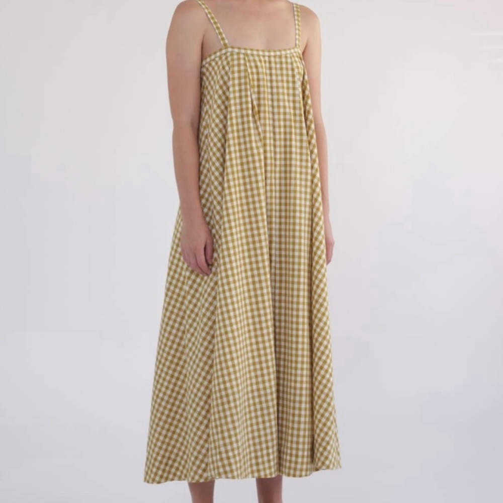 gingham tie back dress